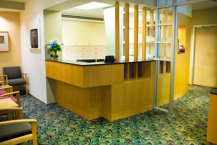 {PRACTICE_NAME} Reception Area and front desk